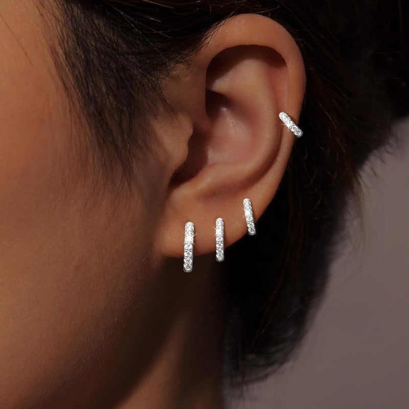 Poxtex Small Gold Huggie Hoop Earrings Set for Women Men Hypoallergenic 14K Plated Stack Cartilage Earrings, Multiple Piercing Lightweight Mini Thin Cute Dainty Trendy Jewelry Set Christmas Gifts for Women - Image 2